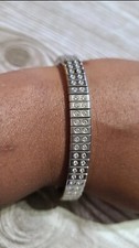 Vintage Spiedel Diamonique Stainless Steel Stretch Bracelet
