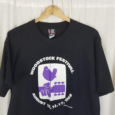 Vintage Woodstock 1969 TShirt Mens XL 80s 90s Repop Giant Single 