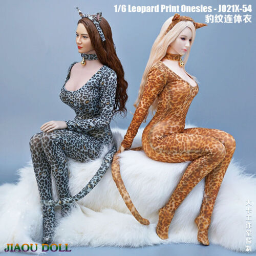 1/6 JO21X-54 combinaison léopard femme combinaison vêtements serrés coupe basse modèle - Photo 1 sur 10