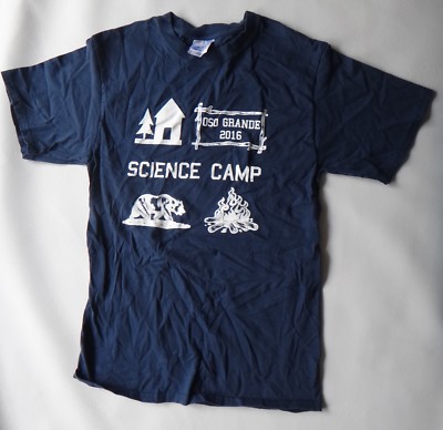 SCIENCE school SMALL california tee shirt blue class camp 2016 geek dork school 