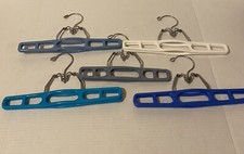 Lot of 5 Vintage Plastic Pants Skirt Clamp Hangers Shell Multi Colors
