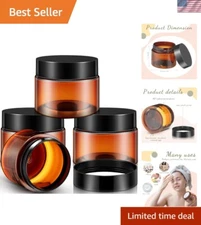 Versatile 4 oz Amber Jars with Screw Lids - Ideal for Makeup & DIY Projects
