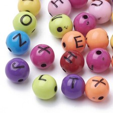 50 Letter Beads Alphabet Beads Bulk Beads Wholesale 8mm Round Assorted Lot