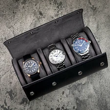 1/2/3 Slot Watch Roll Travel Case Portable Leather Display Jewelry Storage Box^