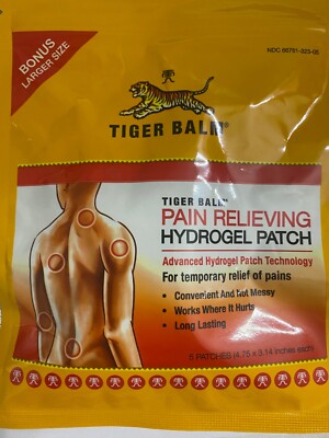Tiger Balm Pain Relieving Patch 4.75 x 3.14'' - 5 Patches / Pouch (Pack of 6)