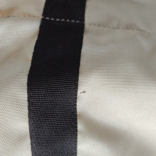 New Eddie Bauer Fold Up Tote Double Web Shoulder Straps One Size Beige Black - Picture 12 of 13