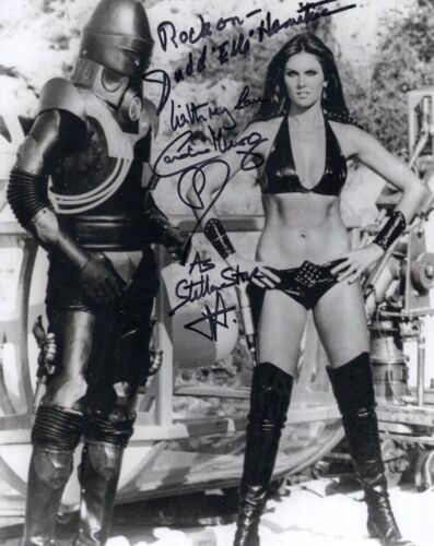 Starcrash cult sci-fi movie photo signed by Judd Hamilton and Caroline Munro