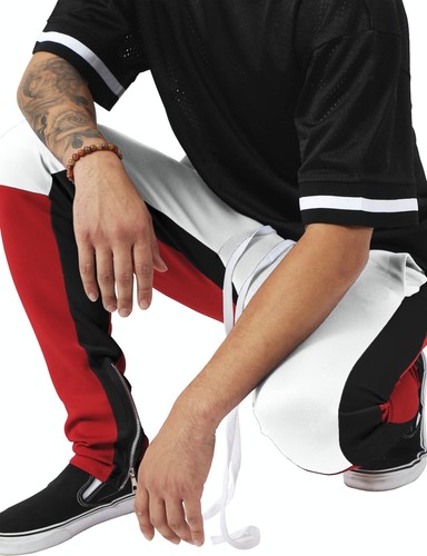 Pantaloni da uomo da pista jogger hip hop polilaterale cerniera alla caviglia cordino lungo techno - Foto 52 di 57