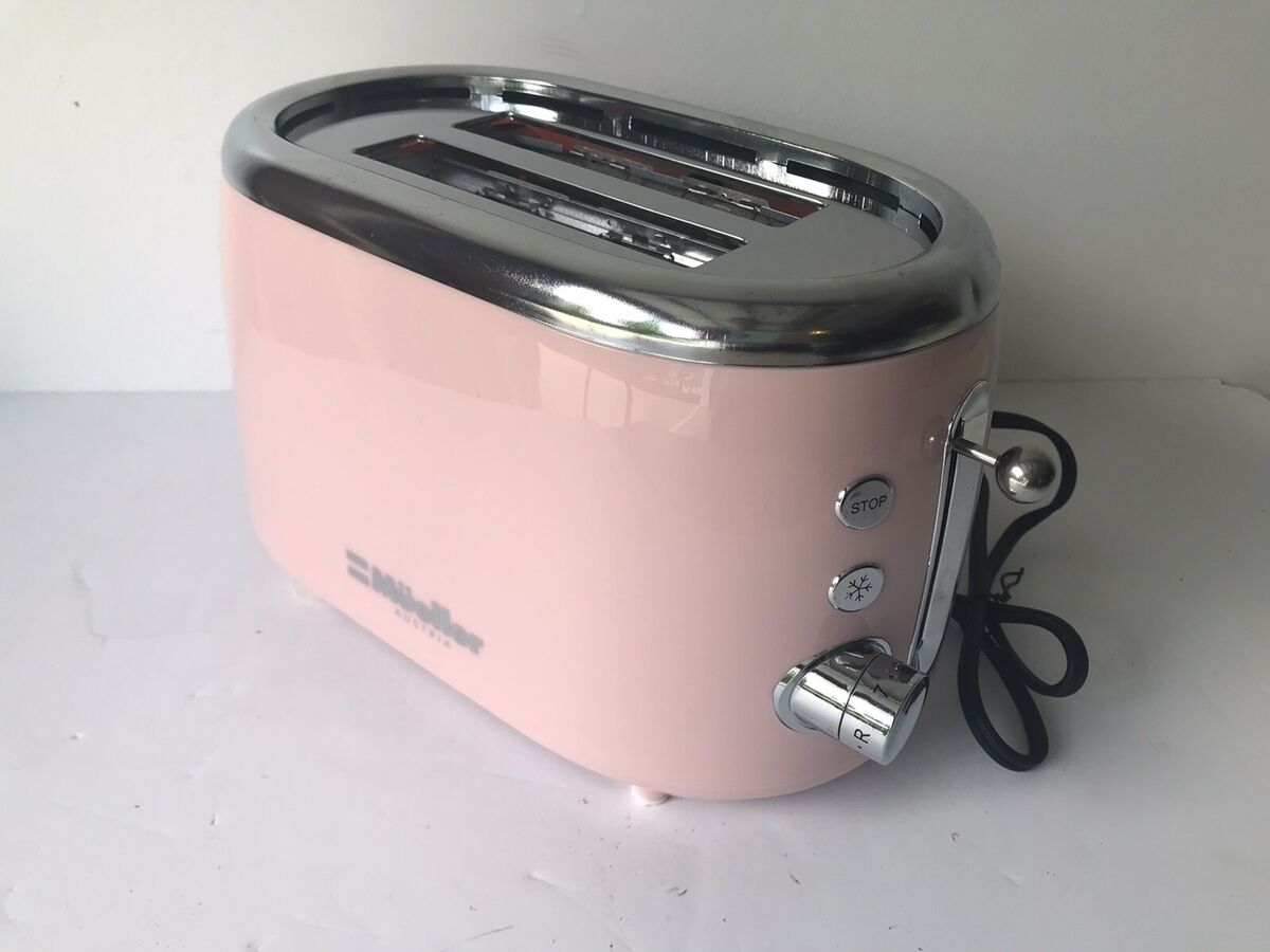Mueller Austria RetroToast 2 Slice Toaster MR-220 Pink Stainless Steel