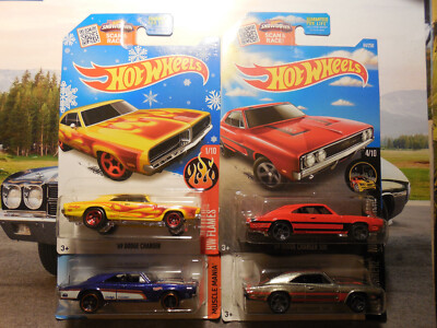Hot Wheels 69 Dodge Charger LOT 4 500 Zamac Walmart Exclusive