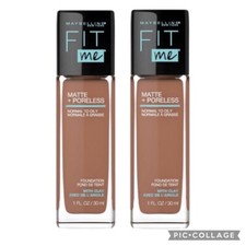 Nuevo Lote de 2 Base Maybelline Fit Me Mate + Sin Poros 358 Latte 1 OZ cada una