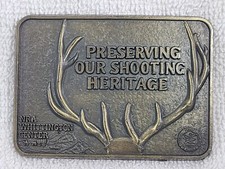 NRA Belt Buckle Whittington Center Brass Preserving Our Shooting Heritage Bronze