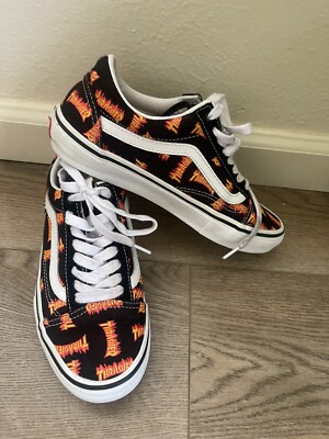 Vans x Thrasher Skate Old Skool Black Multi Logo Canvas Shoes Sz 7.5 Men Women 9