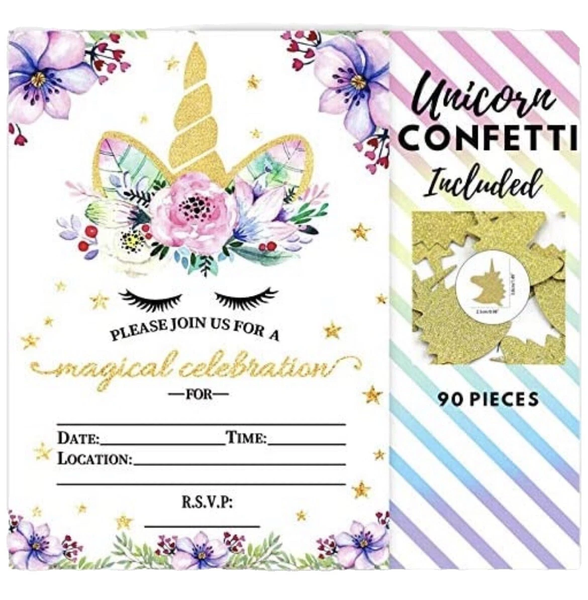 Los unicornios saludo Invitaciones