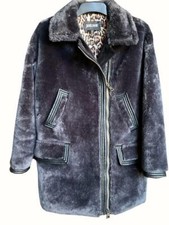 Just Cavalli Coat Faux Fur Steel Grey Jacket 12 Uk Rrp £410