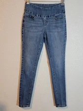 jag jeans pull on womens size 2 skinny high rise logo stretch denim blue
