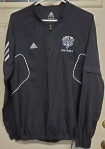 Adidas Authentic IPFW Official Mastodons Softball Pullover Jackets Sz Sm Black 