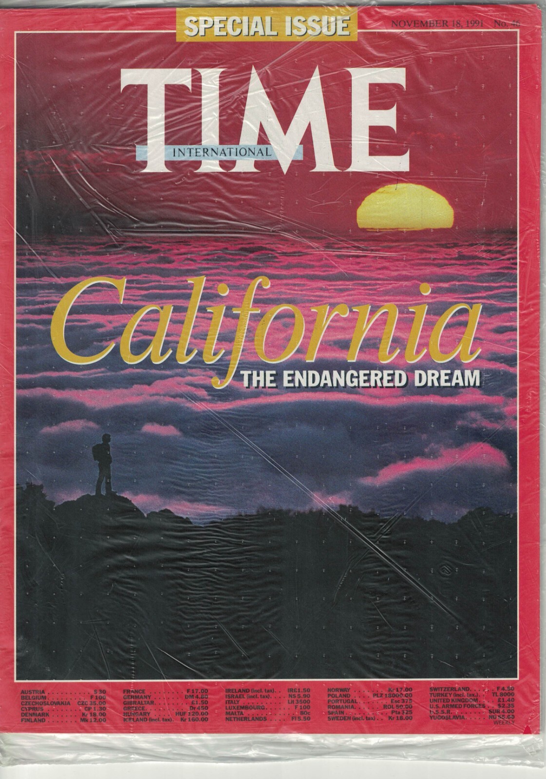 TIME Magazine 1991 November 18 SEALED California Endangered Dream Special Issue