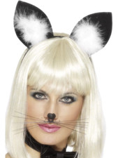 Cat Ears Ladies Kitty Cat Fancy Dress Accessory Ears On Headband