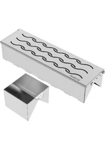 Skyflame Stainless Steel Smoker Box w/ Canister Can Double V-Shape BBQ Wood....