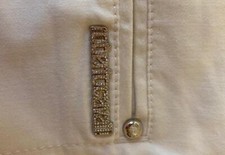 Pants Roberto Cavalli White Size 40 Hologram Crystal Logo Silver Rope Trm on Bac