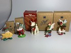 Vintage Lot of 5 Avon Christmas Ornaments Elves Belvedeer, Fishing Golf Boxes