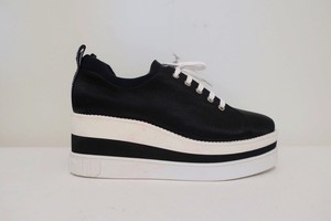 black platform wedge sneakers