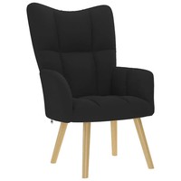 Relaxsessel Stoff Schwarz Mit RüCkenlehne Und Armlehnen