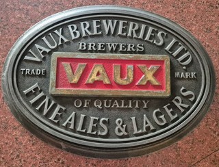 VAUX BREWERIES LTD BREWERS OF QUALITY FINE ALES & LAGERS PUB SIGN GOOD CONDITION