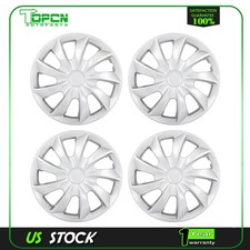 4 Pcs 17 Inch Wheel Hub Caps Silver Snap On For All Makes Models Wheel Cover Kit