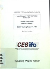 Public Policy for Venture Capital; CESifo Working Paper Series, Working Paper No