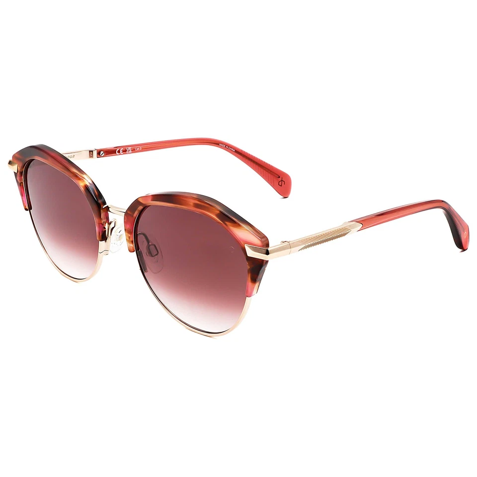 Gafas de sol para mujer Rag & Bone 55 mm borgoña rojo cuerno RNB1080-G-S-L7F-55