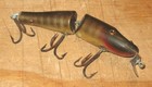 VINTAGE 1925 CREEK CHUB CCB JOINTED PIKIE 4" FISHING LURE 3 TREBLE W/ GLASS EYES — photo 2
