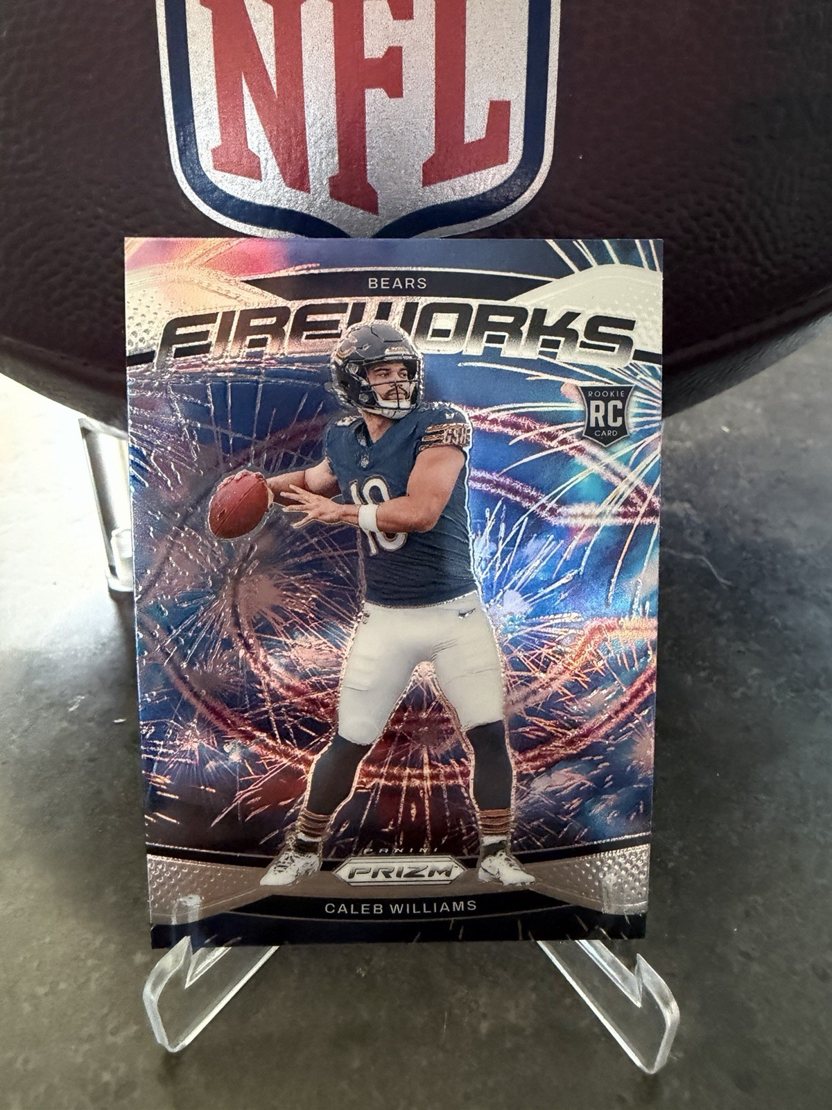 2024 Panini Prizm - Fireworks Caleb Williams #25 Silver Prizm (RC)