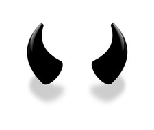 MagNeatOhz Large Black Devil Horns Helmet Flair Motorcycle Bike Ski USA Made