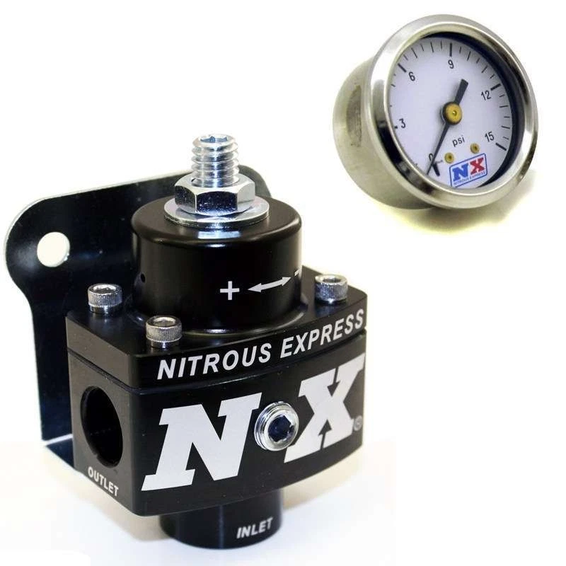 Nitrous Express 15952, Kit Black Aluminum Fuel Pressure Regulator Non-Bypass W/G - Image 2 of 4