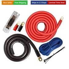 0 Gauge Amp Kit Power Amplifier Install Wiring Cables - 7500W