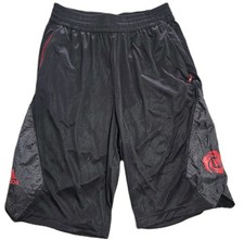 Adidas Basketball Shorts Mens Medium M Dazzle Black Red Multi Sport Gym