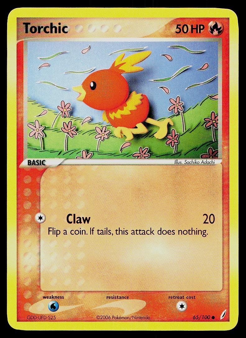 Pokemon Card Crystal Guardians Torchic 65/100 Common