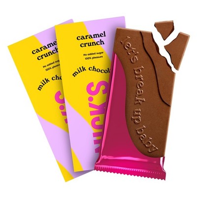 NICKS Milchschokolade Caramel Crunch ohne Zuckerzusatz, Glutenfrei, Low Carb,...