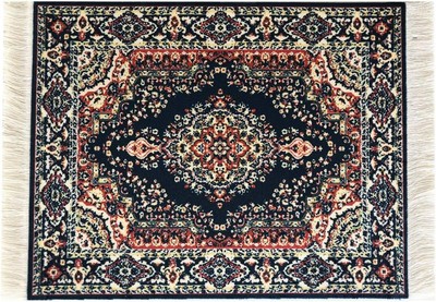 Beautiful Oriental Rug Style Mousepad, Navy Miniature Carpet Computer Mouse Pad,