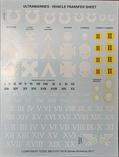 Warhammer 40k Ultramarines Vehicle Transfer Sheet