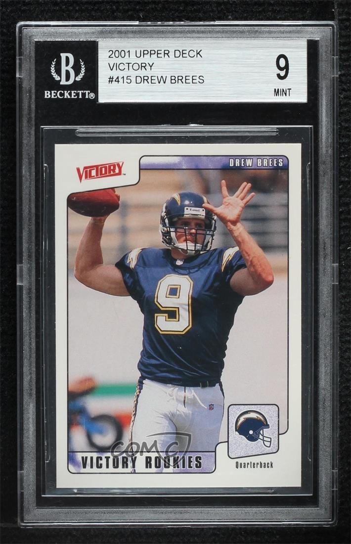 2001 Upper Deck Victory Victory Rookies Drew Brees #415 BGS 9 MINT 5xh