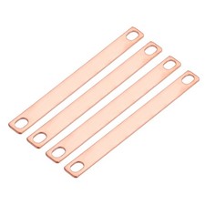 4 Pcs Bus Bars Connector, Hole Spacing 3.74" Thickness 1.5MM, Copper Red