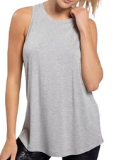 Heather Grey Raw Edge Flow Tank