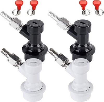 Ball Lock Keg Disconnect MFL 5/16  Gas 1/4  Liquid Barbed Stainless Swivel Nut