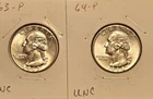 [Lot Of 2] 1963-P 1964-P 25C Washington Quarters Brilliant Uncirculated Bu