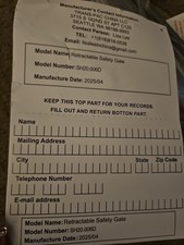 Retractable Baby Safety Gate SH20.006D Indoor Doorway Stairs Pet Gate