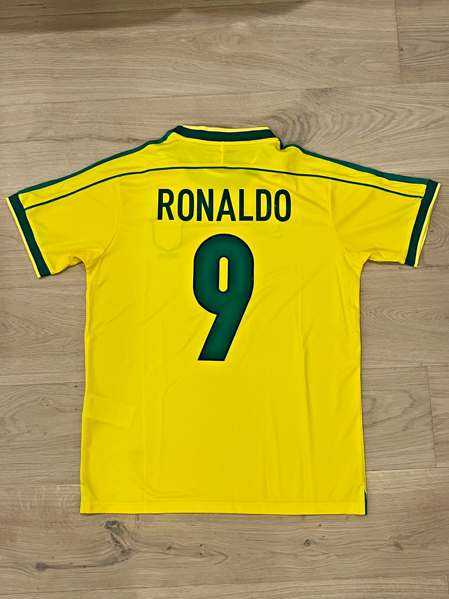 Ronaldo #9 1998 World Cup Brazil Retro Soccer Jersey – Adult