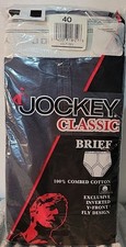 Vtg Jockey Classic Brief 1992 Black 1017 USA Sz 40 Underwear 100 Combed Cotton